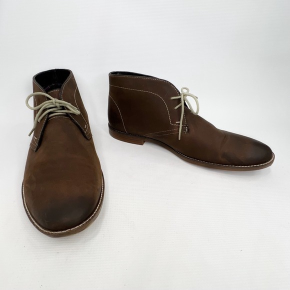 Men's BEN SHERMAN Brown Chukka Ankle Leather Boots 12 - Picture 1 of 10
